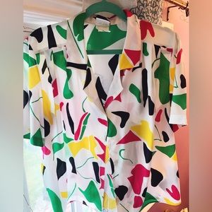 Vintage Koret Career size 16 abstract print blouse